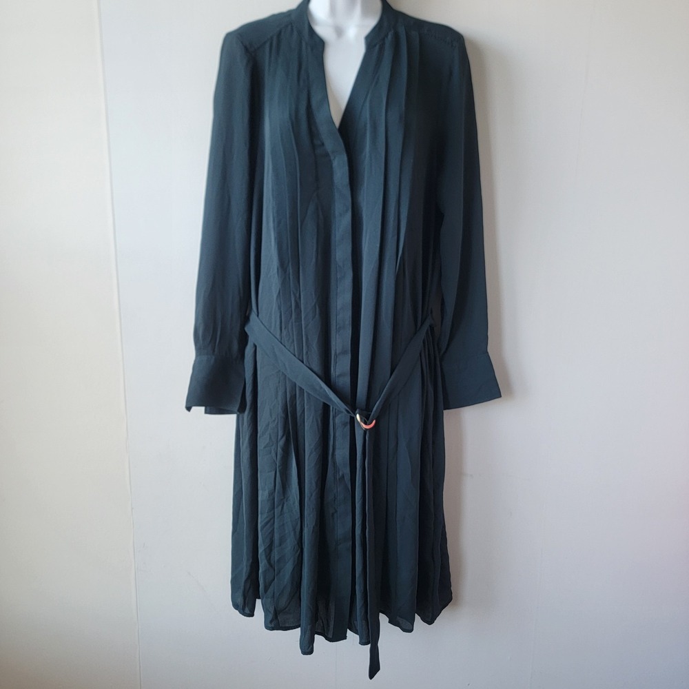 H&m women's Pleated Midi Draped Dress size L Dark Romantic Minimalist